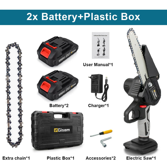💖Spring Hot Sale 50% OFF 🎁 6" Cordless Electric Pruning Chainsaw (+2 FREE Batteries)